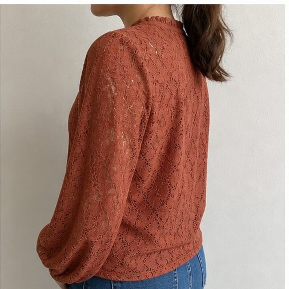 Rust Wrap Blouse - Picture 3 of 6